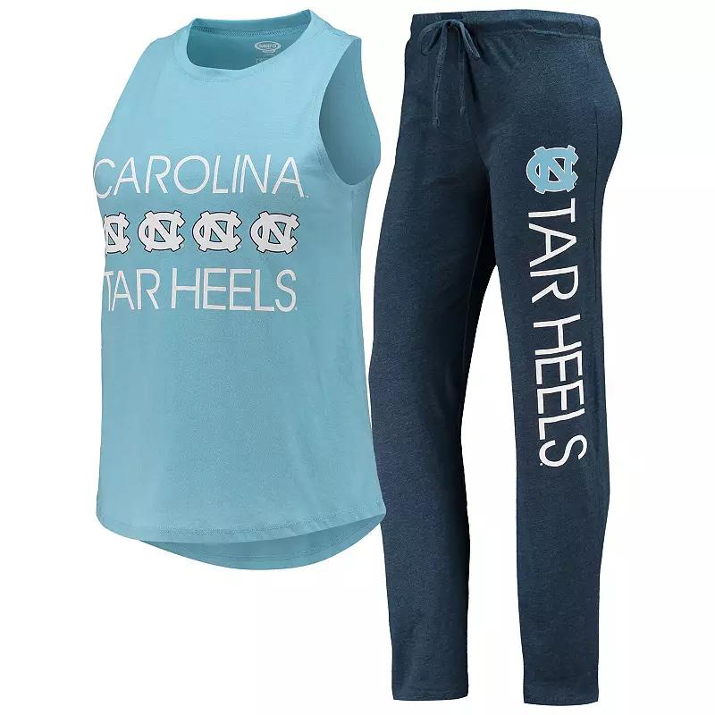 Women's Concepts Sport Navy/Carolina Blue North Carolina Tar Heels Tank Top & Pants Sleep Set, Size: Medium Product Image