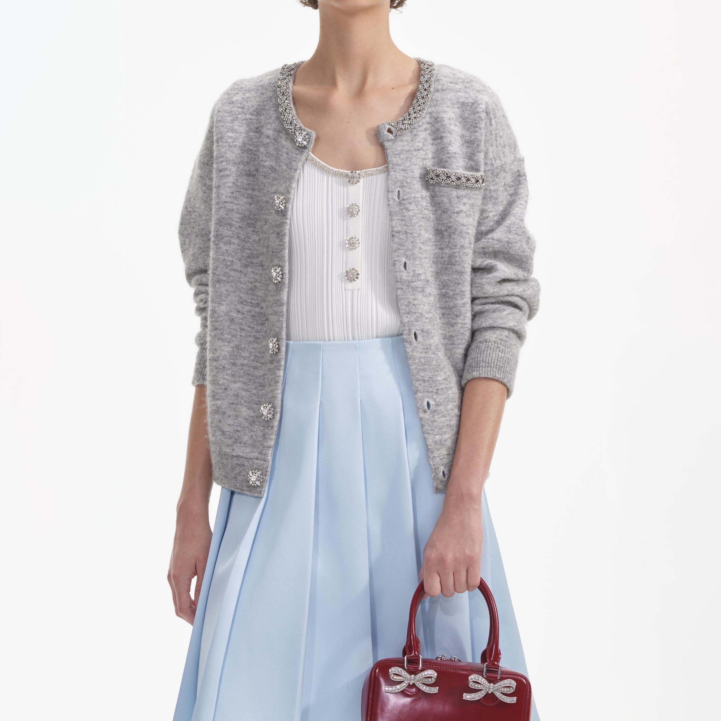 Grey Melange Cardigan Product Image