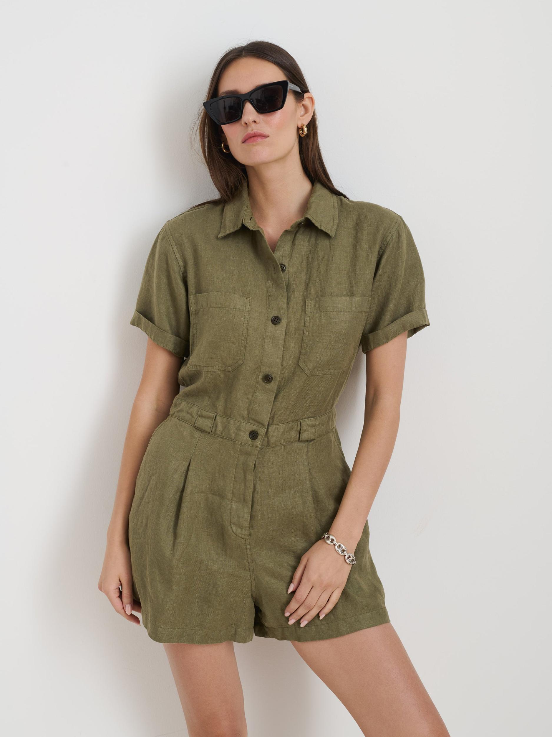 Cassi Romper In Linen Product Image