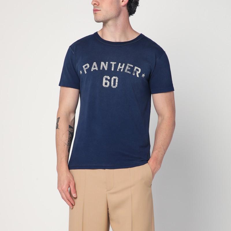 VALENTINO Garavani Navy Cotton T-shirt In Blue Product Image