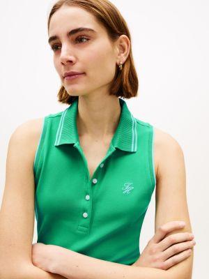 Slim Fit Sleeveless Script Monogram Polo Product Image