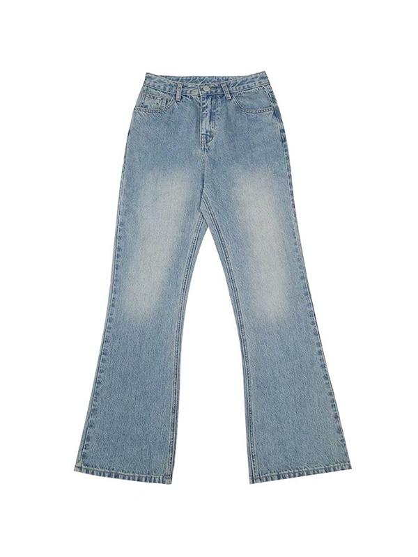 Light Blue Wash High Rise Boyfriend Jeans Product Image