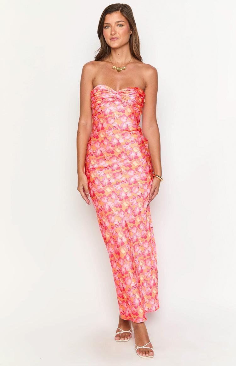 Ashley Pink And Orange Floral Formal Maxi Dress Baby Product Image