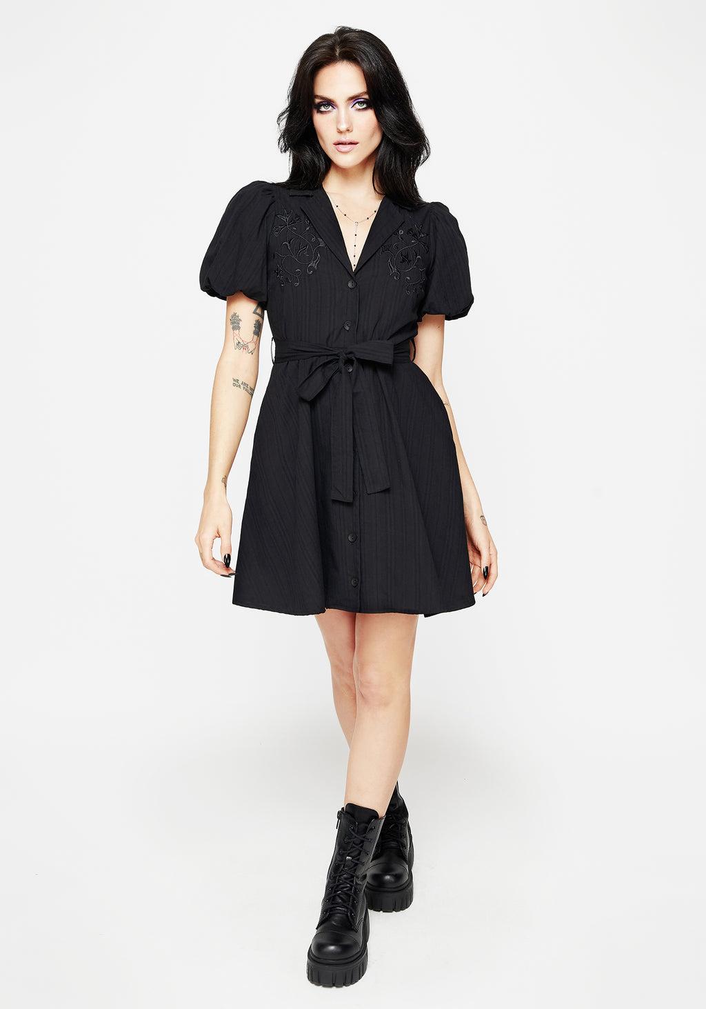 Herbalist Embroidered Mini Shirt Dress Product Image