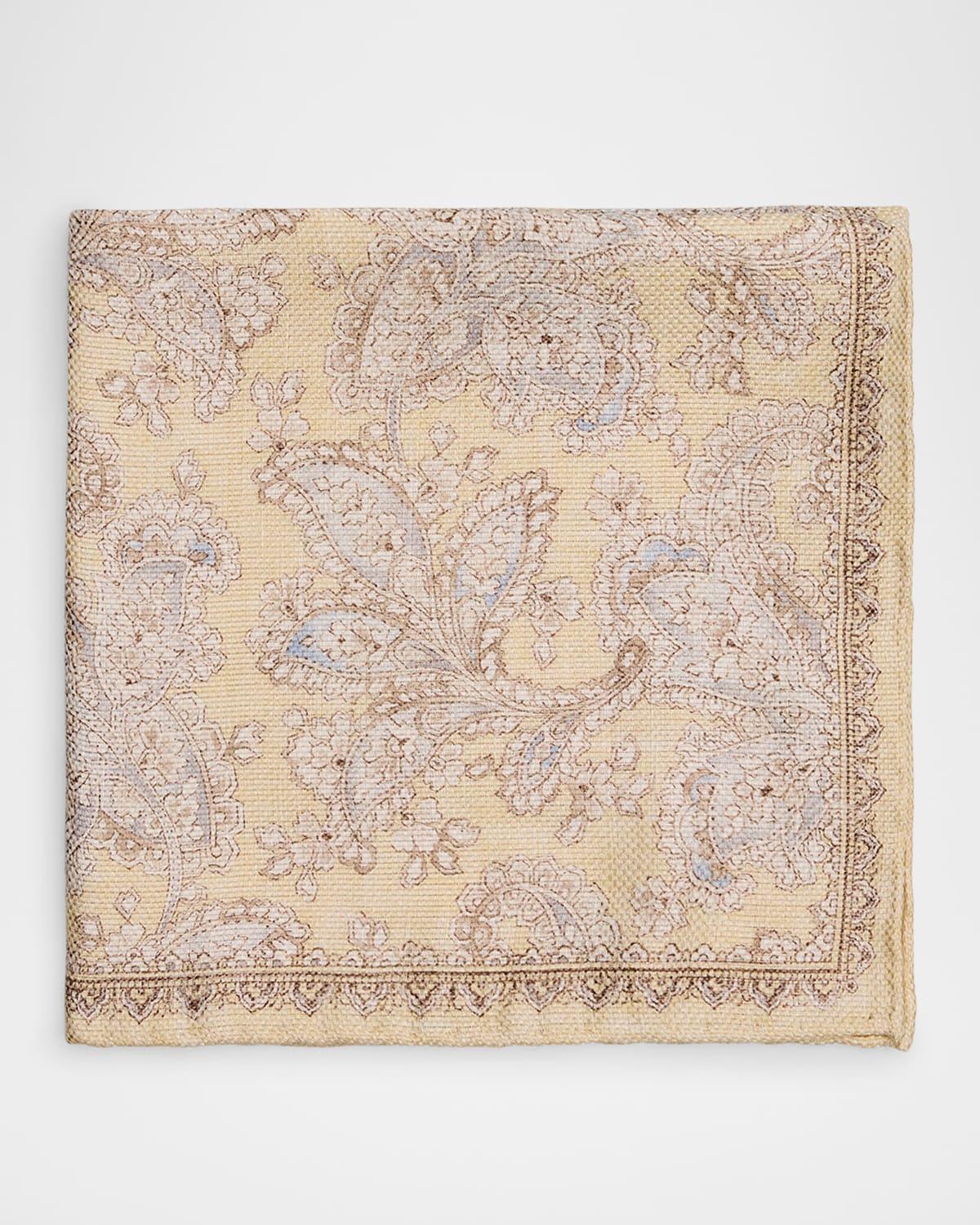 Mens Silk Paisley Pocket Square Product Image