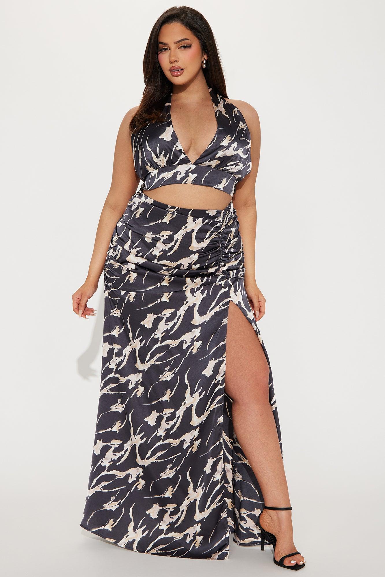 Looking For You Satin Maxi Dress - Black/combo Product Image