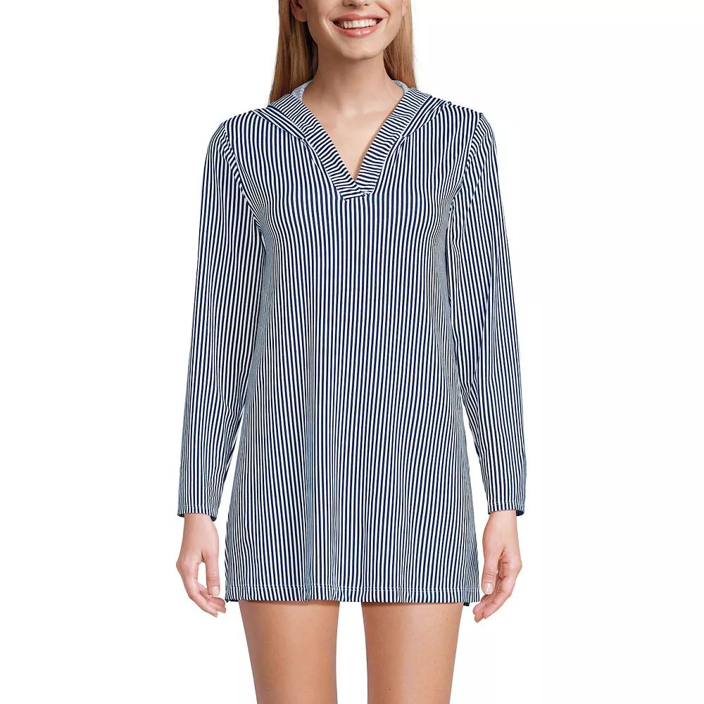 Women's Lands' End Hooded Mini Swim Cover-Up Dress,  Product Image