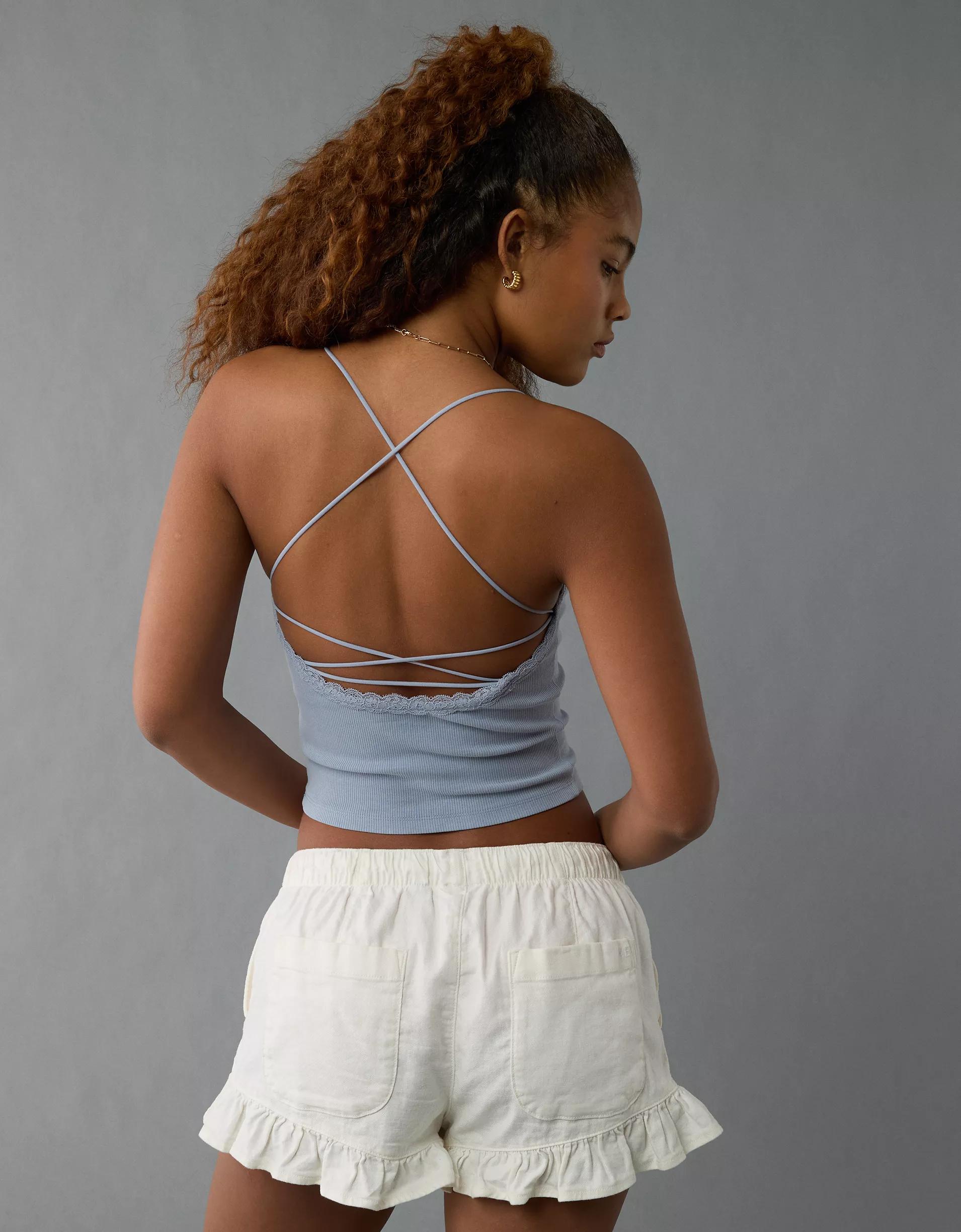 AE Strappy Go Lucky Cropped Lace Tank Top Product Image