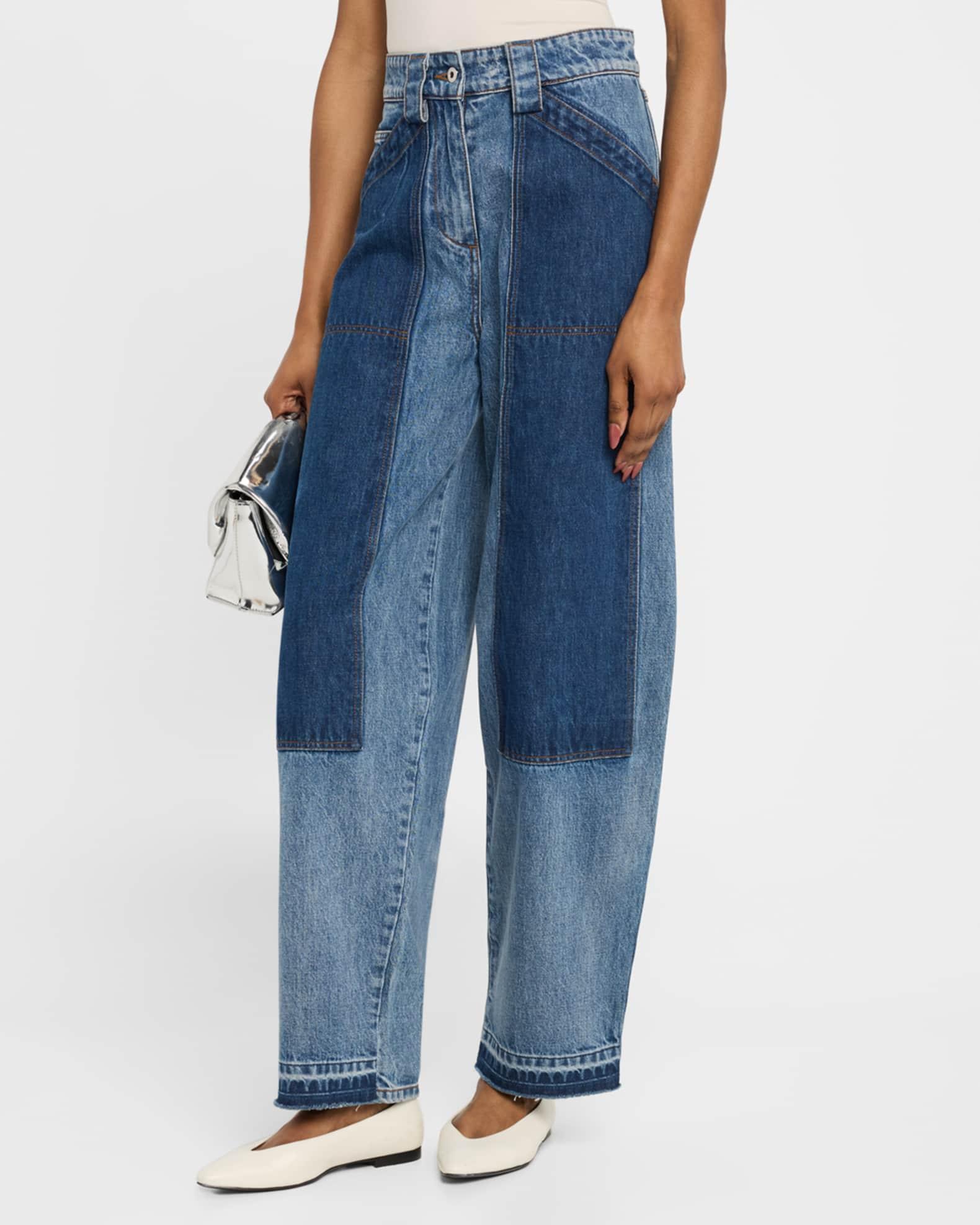 Denim Patchwork Pants Product Image