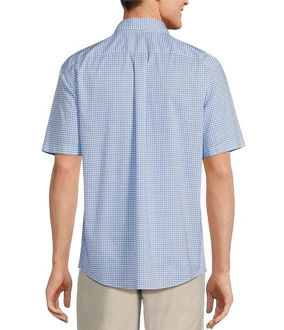 Gold Label Roundtree & Yorke Non-Iron Short Sleeve Micro Plaid Oxford Sport Shirt Product Image