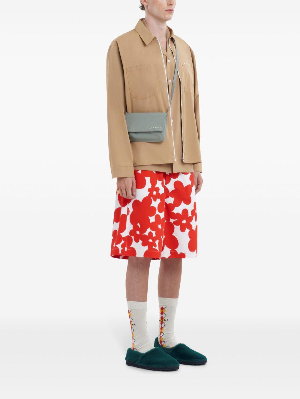 logo-print cotton shirt jacket  Product Image