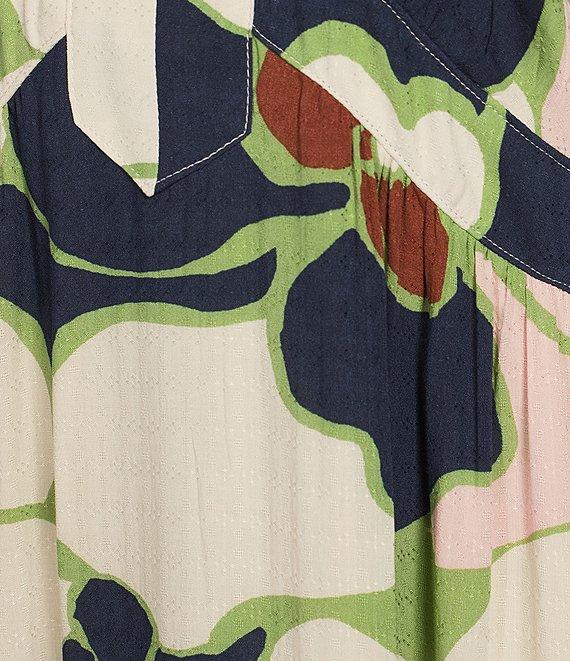 Nurture by Westbound Floral V-Neck 3/4 Sleeve Midi Dress Product Image