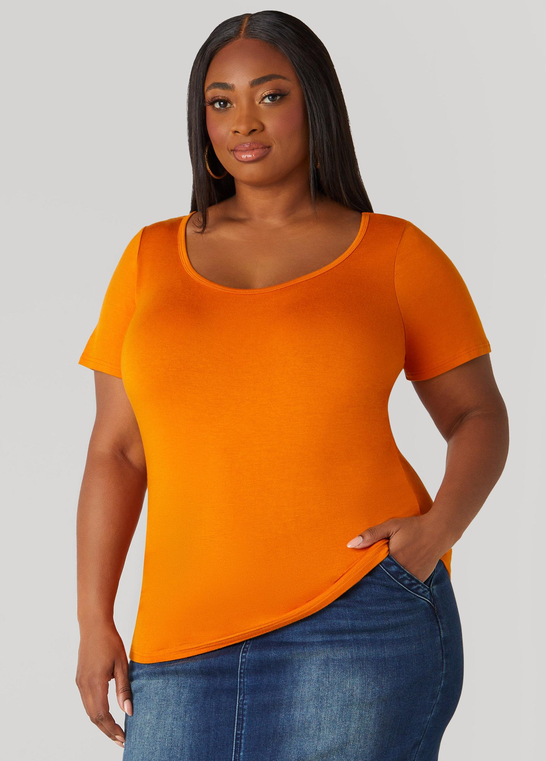Plus Size Basic Scoop Neck Tee Ashley Stewart Product Image