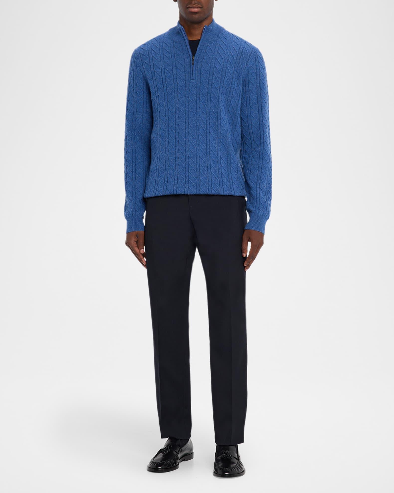 Men's Cashmere Cable Knit Quarter-Zip Sweater Product Image