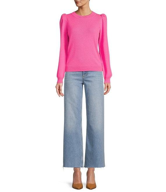 Antonio Melani Lisa Puff Sleeve Crew Neck Cashmere Sweater Product Image