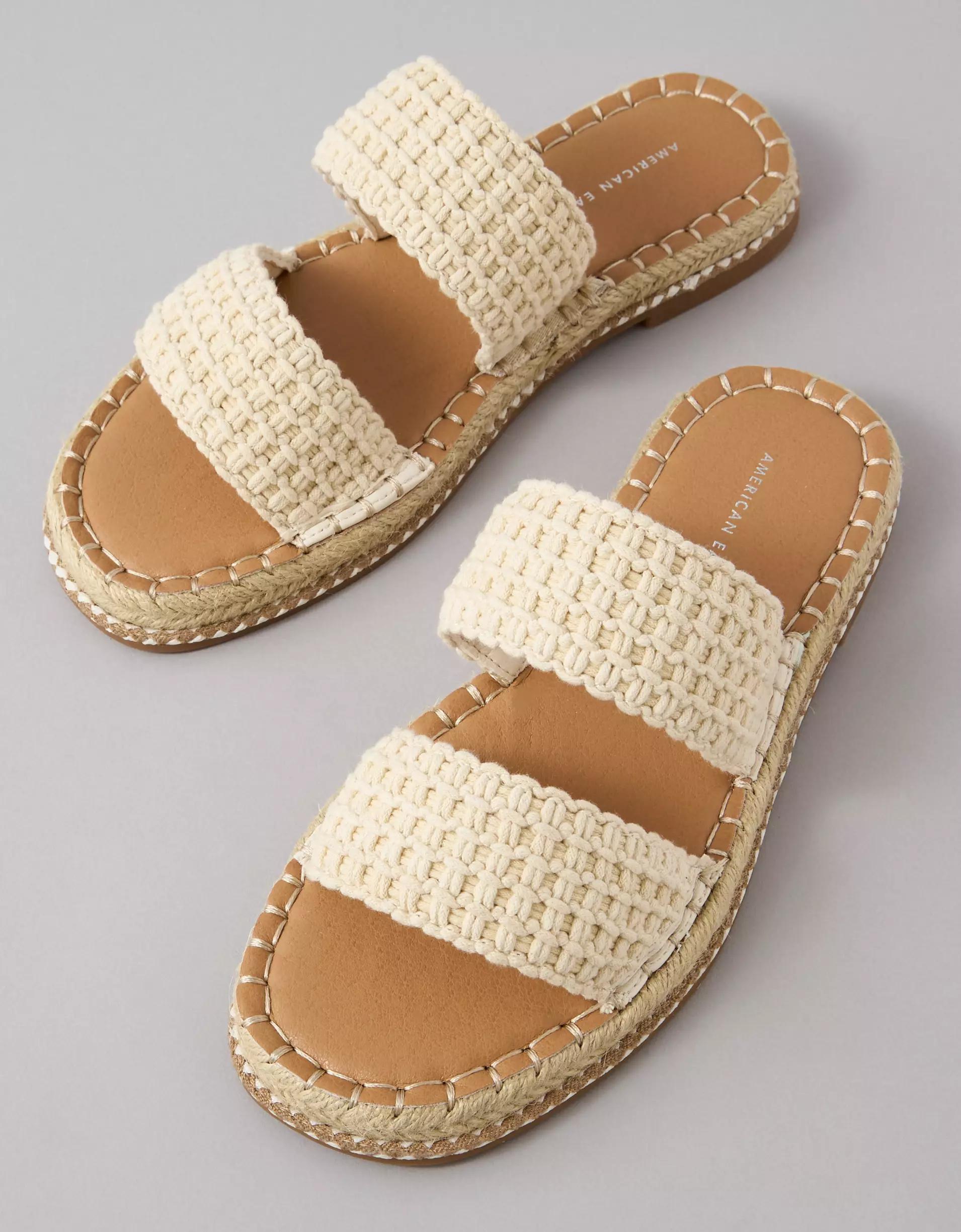 AE Crochet Espadrille Slide Sandal Product Image