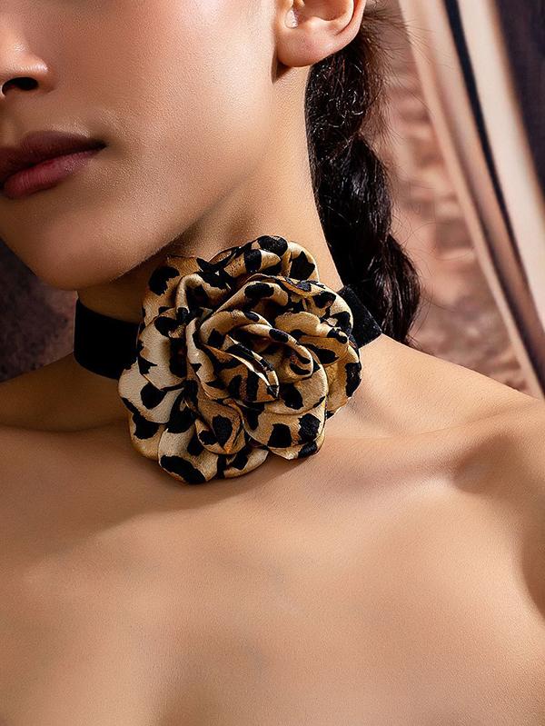 Flower Shape Leopard Necklaces Accessories Product Image