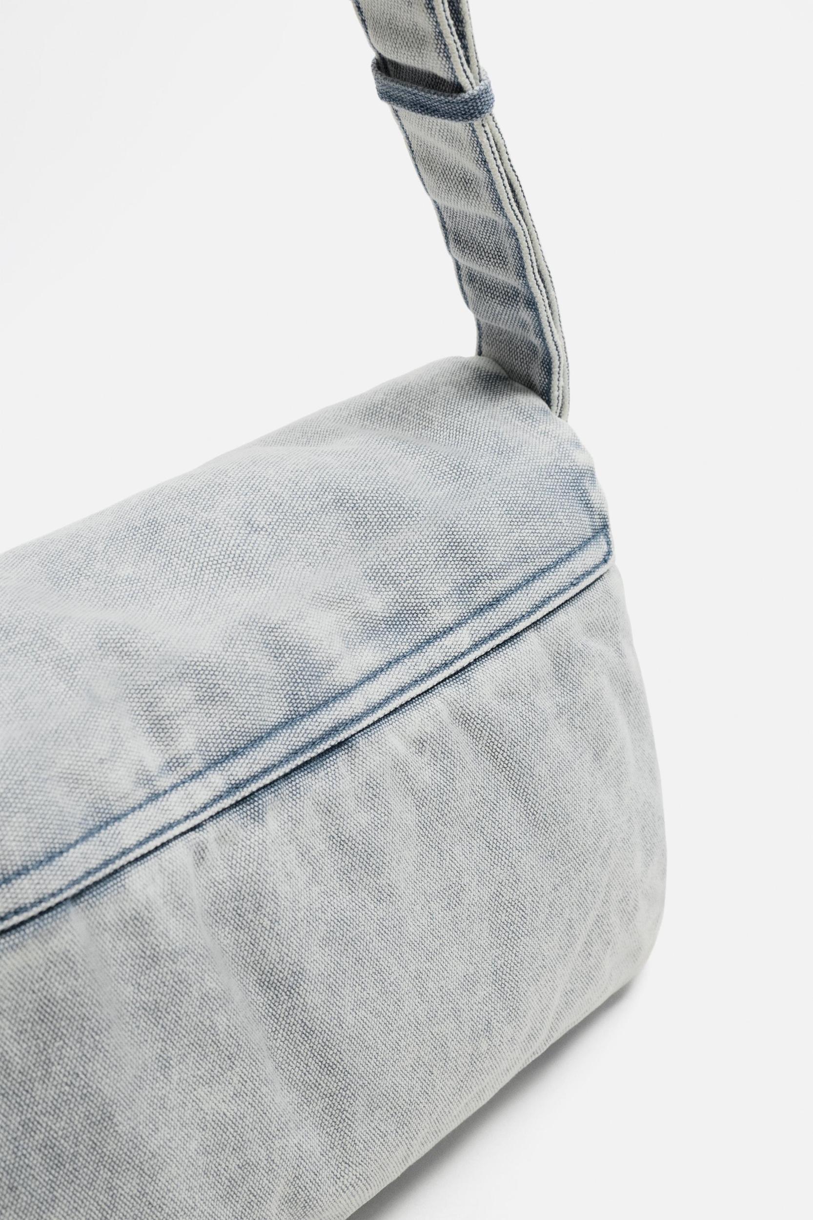 WASHED-EFFECT DENIM CROSSBODY BAG Product Image