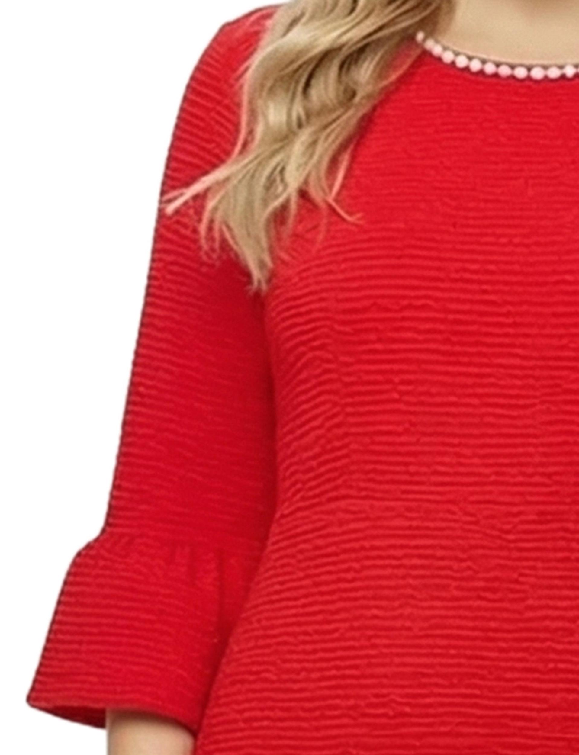 NY Collection Plus Size 3/4 Sleeve Pearl Detail Dress Product Image