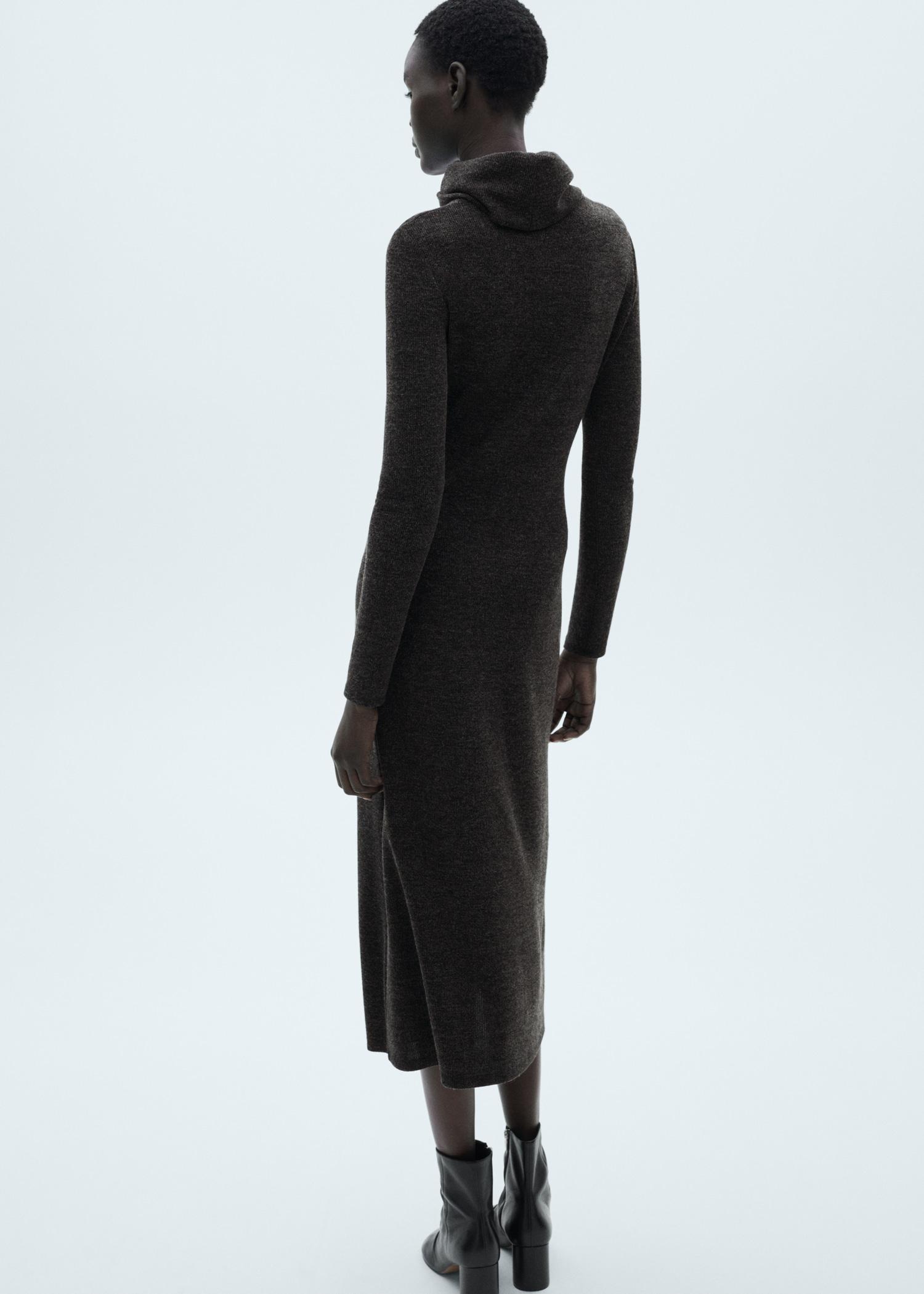 Knitted turtleneck dress - Women | MANGO USA Product Image