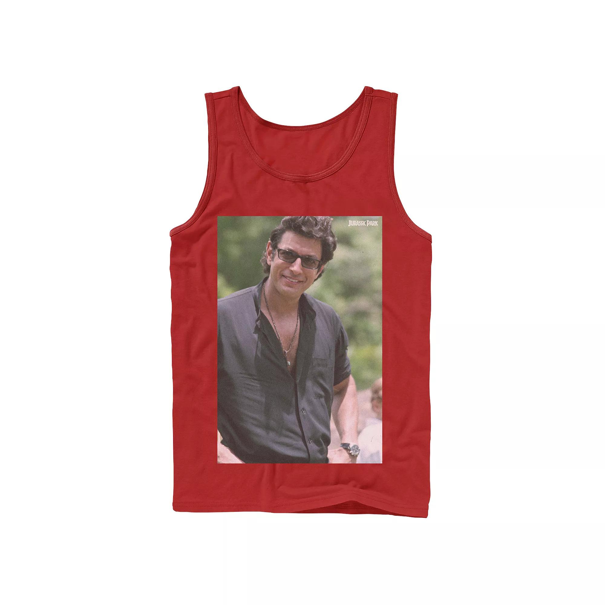 Men's Jurassic Park Jeff Goldblum Smile Poster Style Tank Top,  Product Image