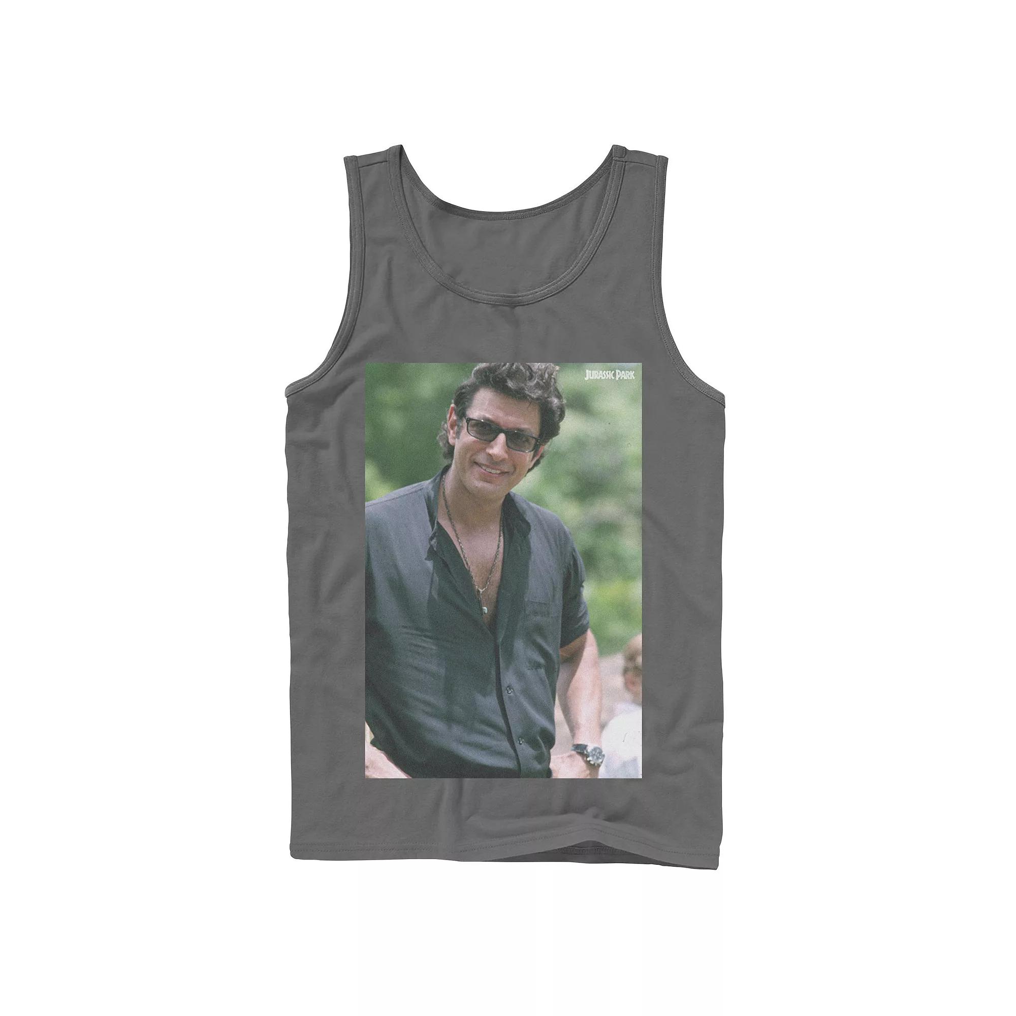 Men's Jurassic Park Jeff Goldblum Smile Poster Style Tank Top,  Product Image