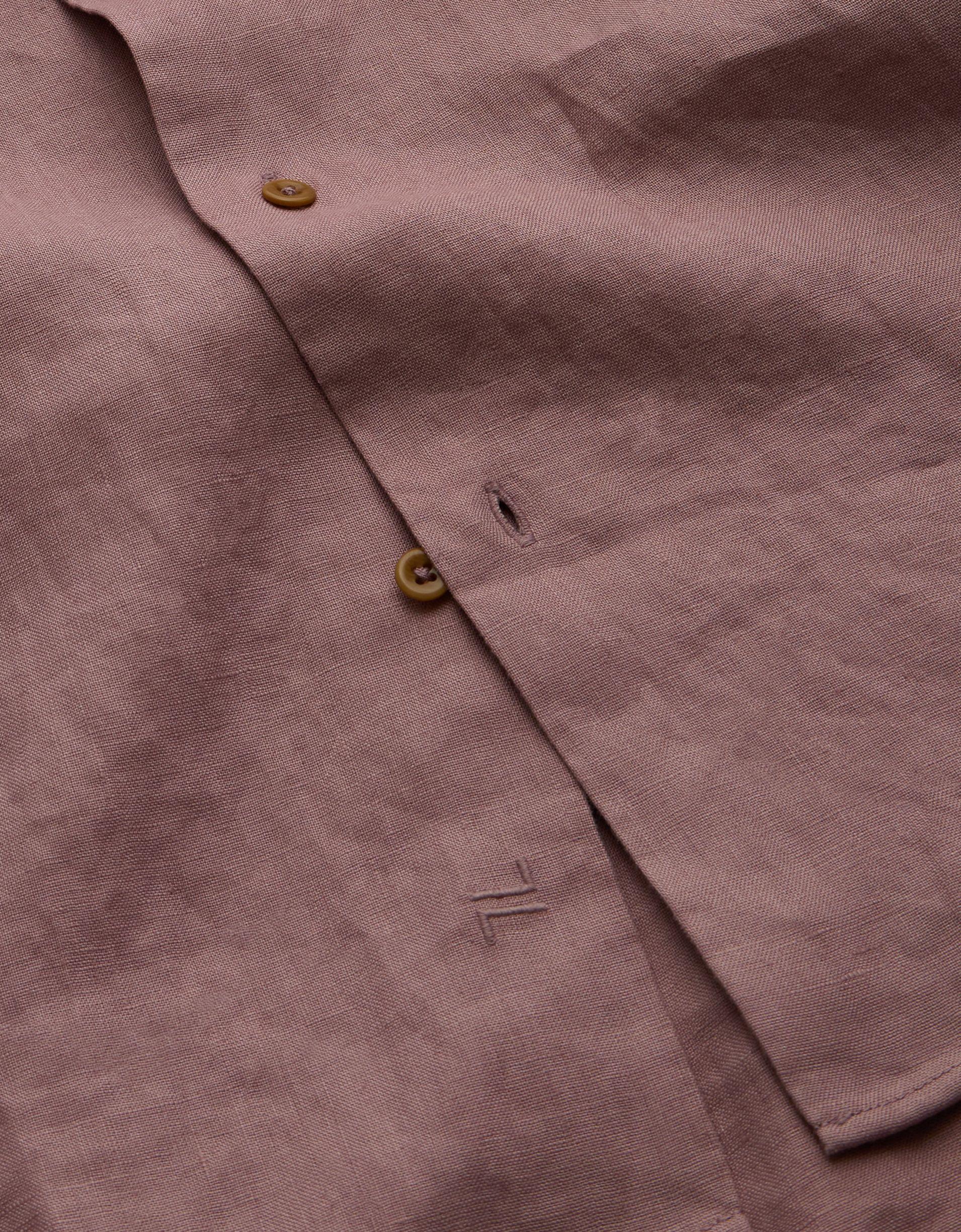 AE77 Premium Relaxed Linen Button-Up Shirt Product Image