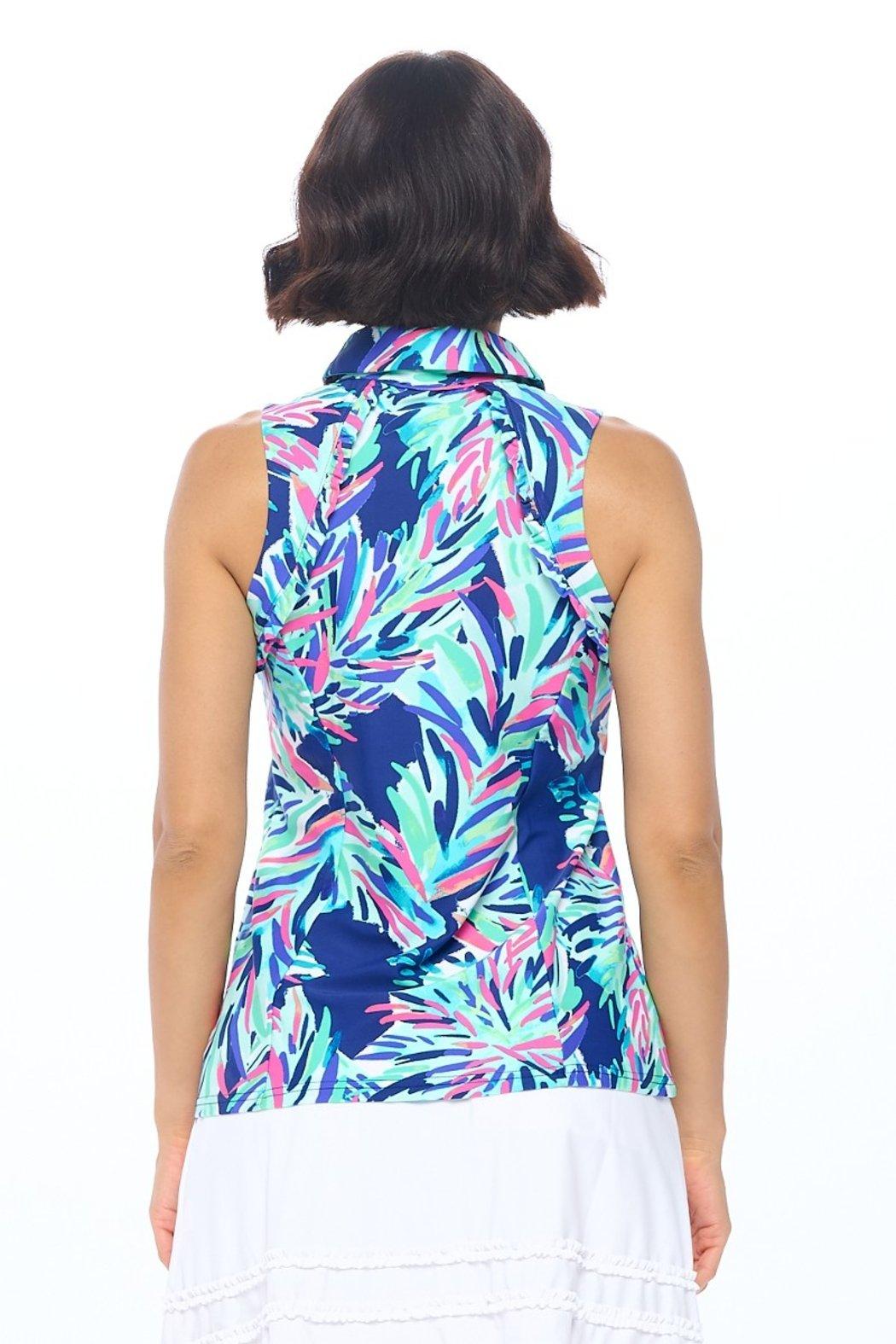 Navy Sleeveless Polo Product Image