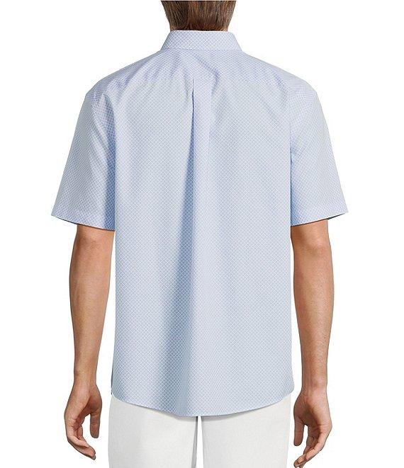 Gold Label Roundtree & Yorke Non-Iron Short Sleeve Diamond Print Poplin Sport Shirt Product Image