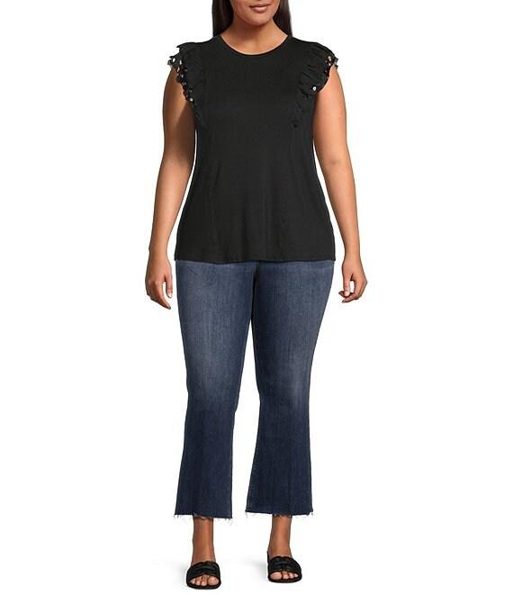 Moa Moa Plus Size Flutter Sleeve Top Product Image