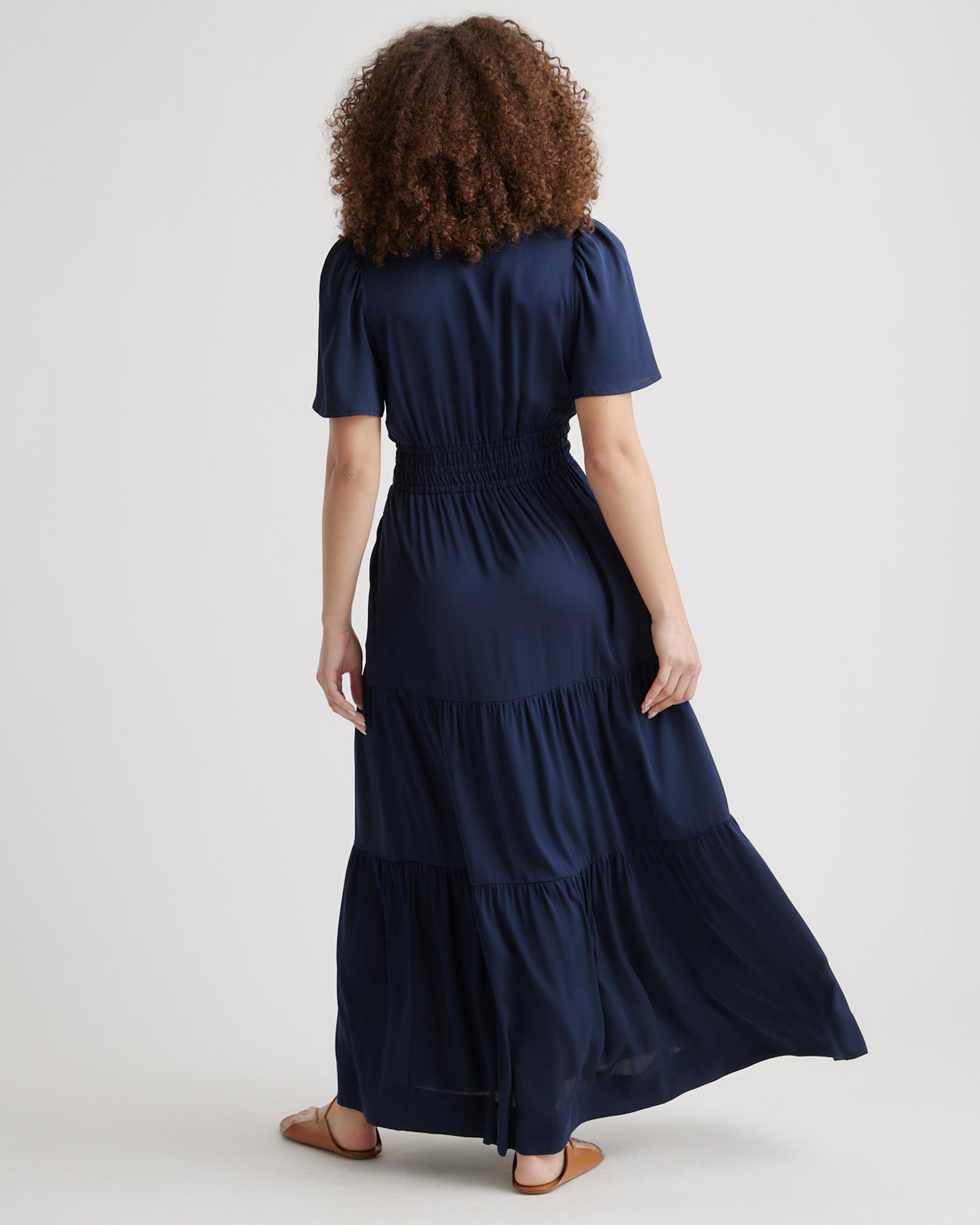 Washable Stretch Silk Tiered Maxi Dress Product Image