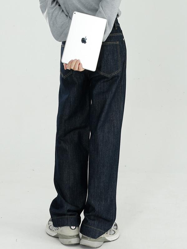 Men's Black Line Design Straight Leg Jean Product Image