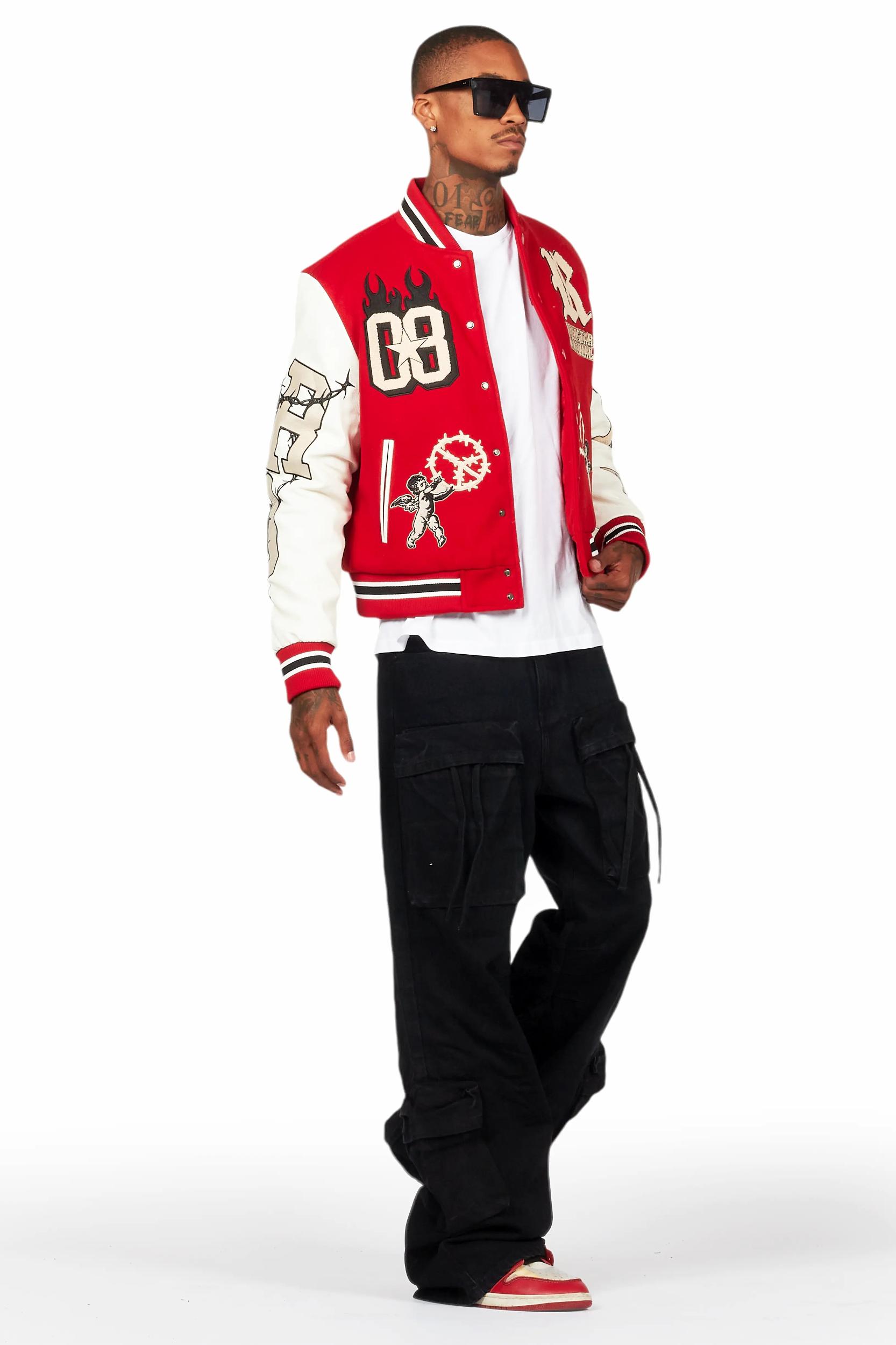 Rune Red Varsity Jacket Male Product Image