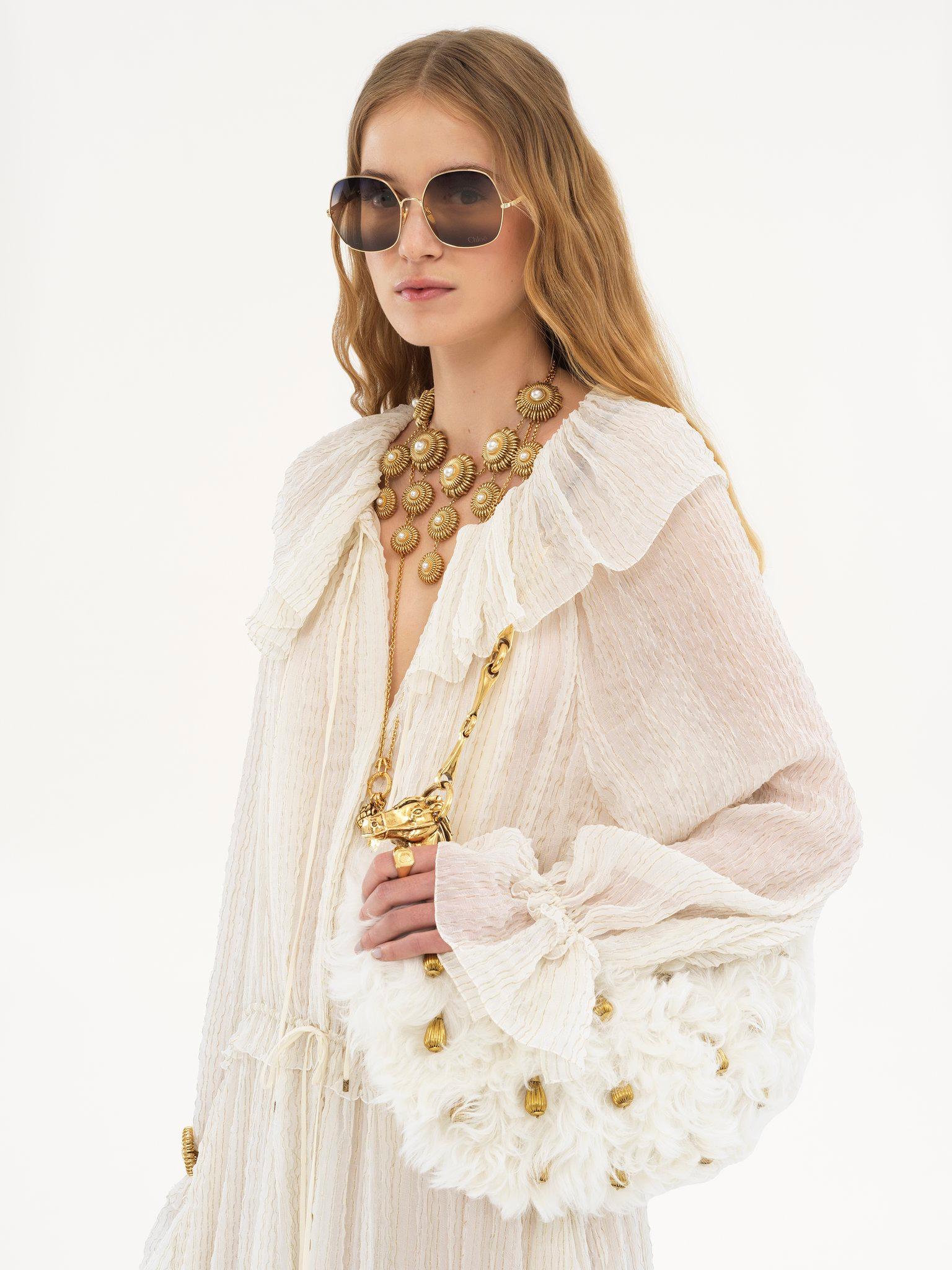 Chain Horse shoulder bag in shearling Product Image