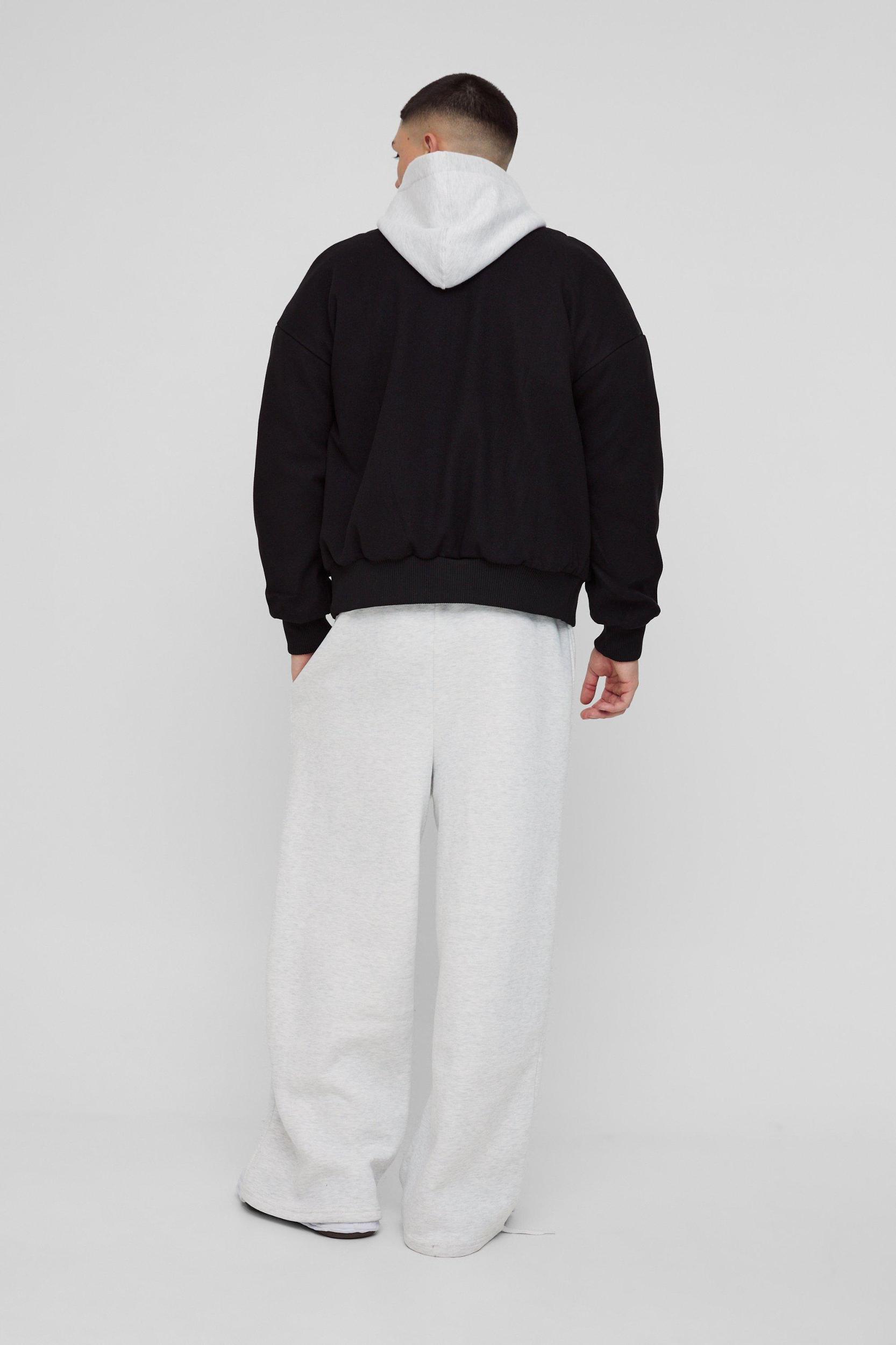 Boxy Open Neck Bomber Jacket | boohooMAN USA Product Image