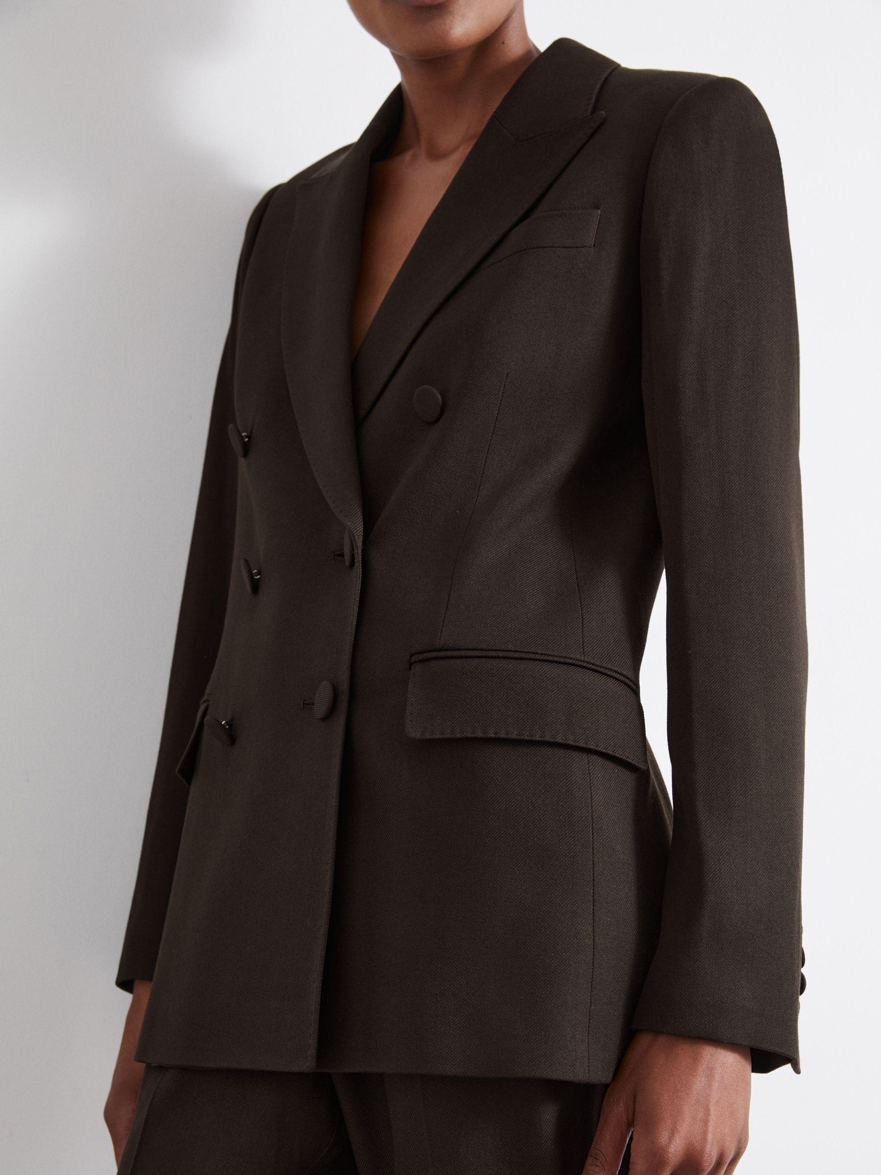 Atelier Double-Breasted Virgin-Wool Blend Suit Jacket in Chocolate Product Image