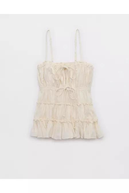 Aerie Tie Front Tiered Tank Top Women's Product Image