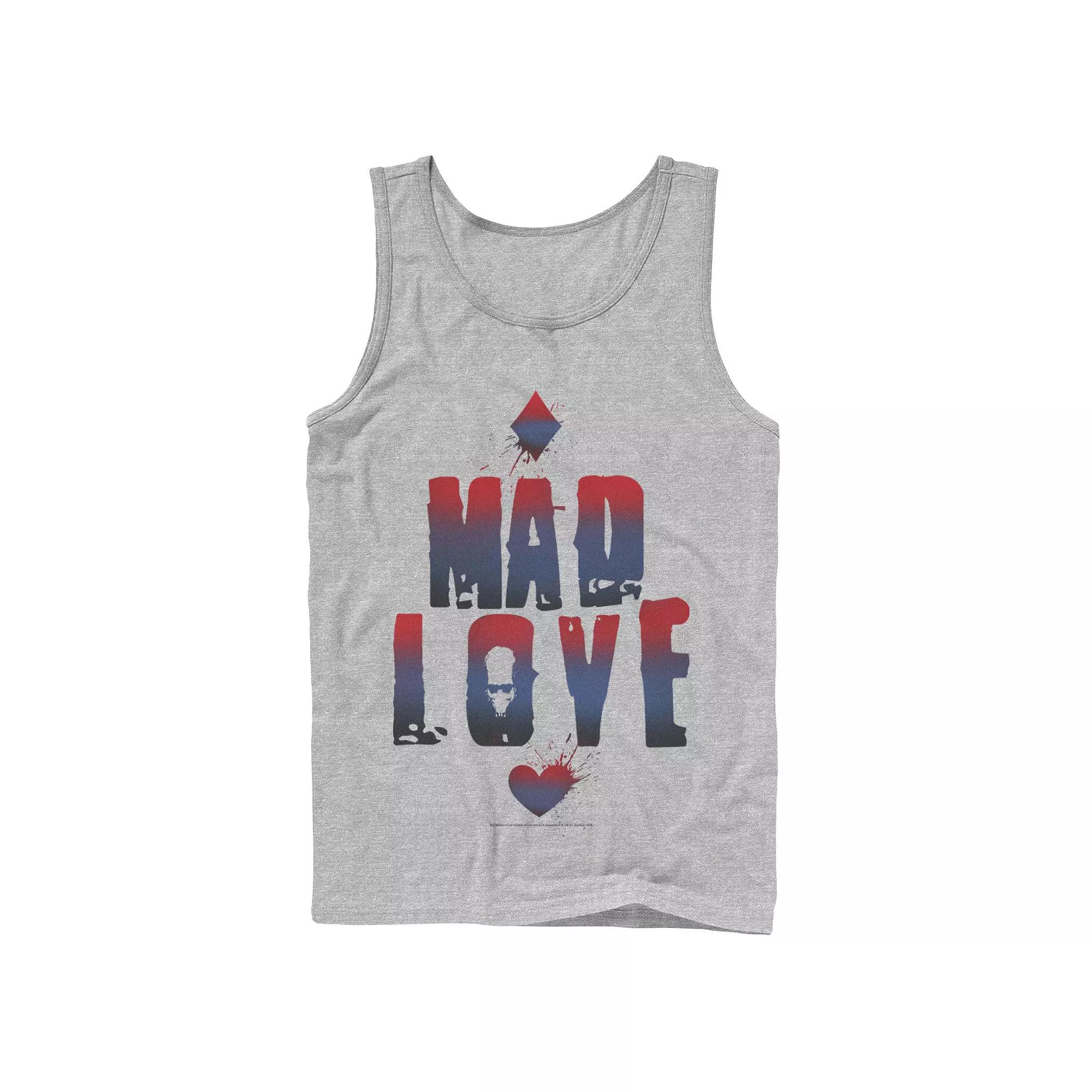 Mens DC Comics Batman Harley Quinn And Joker Mad Love Text Tank Top, Men's,  Product Image