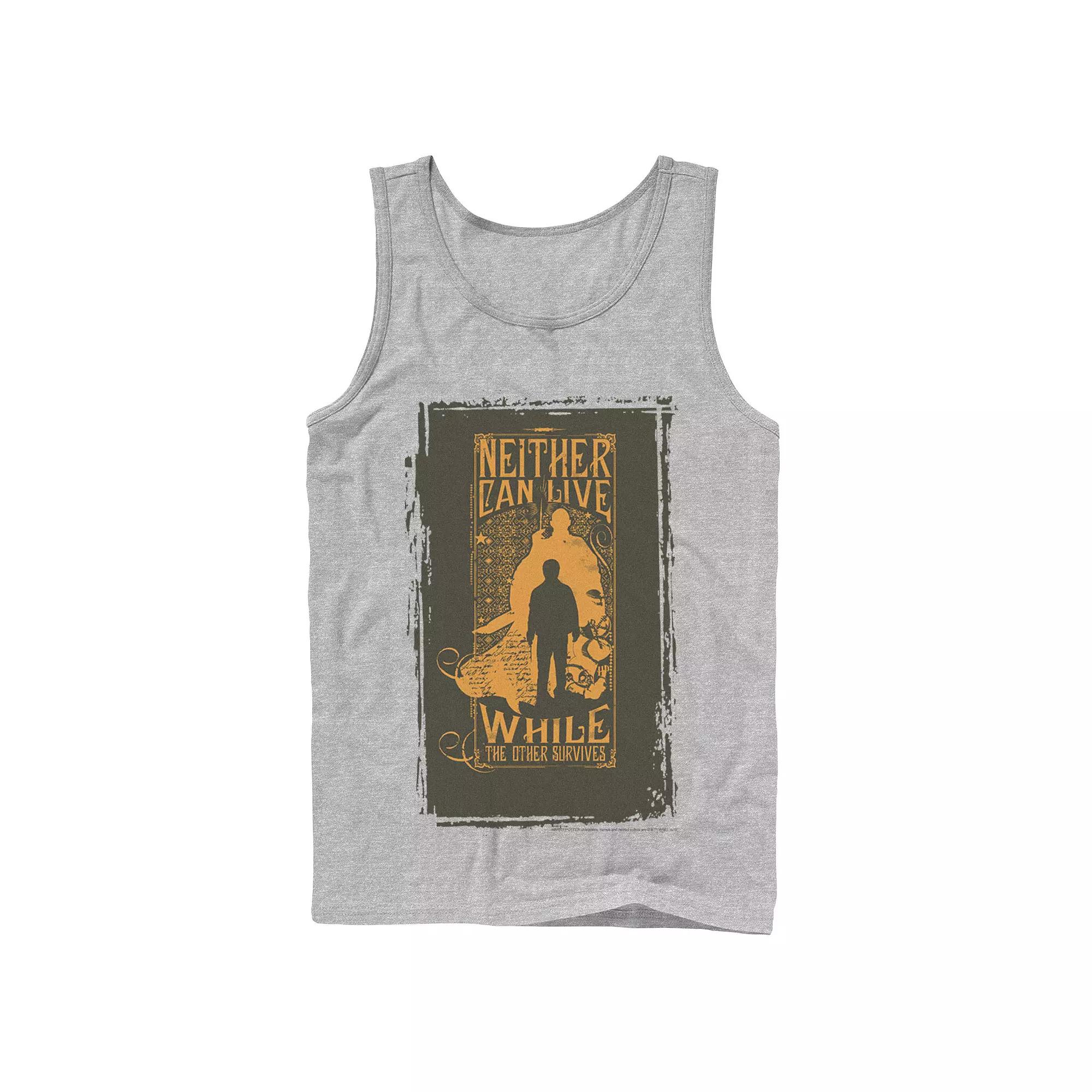 Men's Harry Potter Neither Can Live While The Other Survives Quote Tank Top,  Product Image