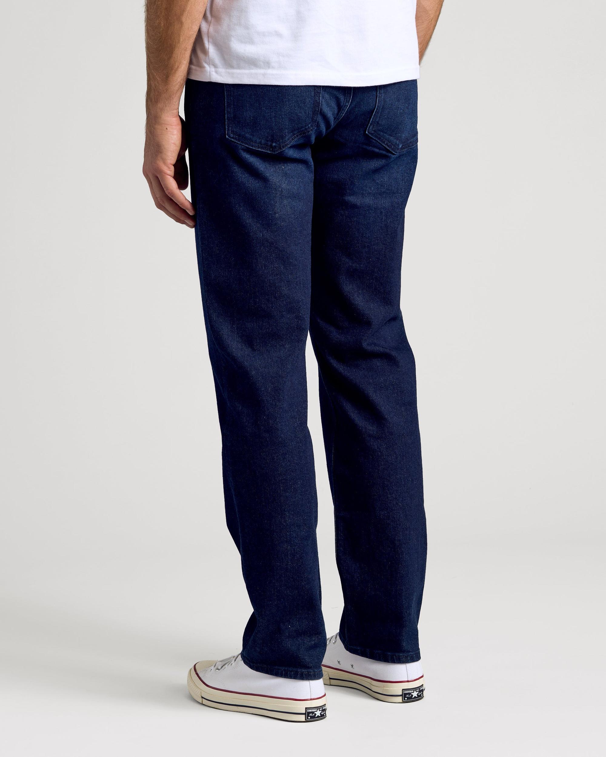 Indigo Rinse Straight Authentic Denim Jeans Product Image