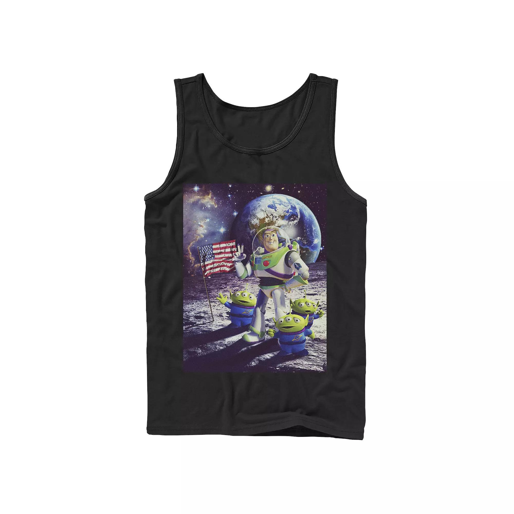 Disney / Pixar's Toy Story Buzz Lightyear and Aliens Men's On The Moon Photo Tank Top,  Product Image