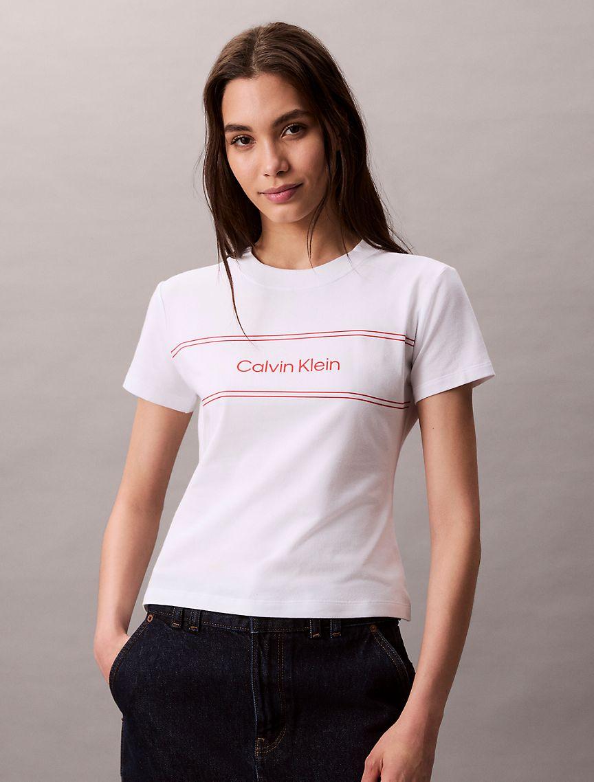 Stripe Logo Graphic Slim T-Shirt  Product Image