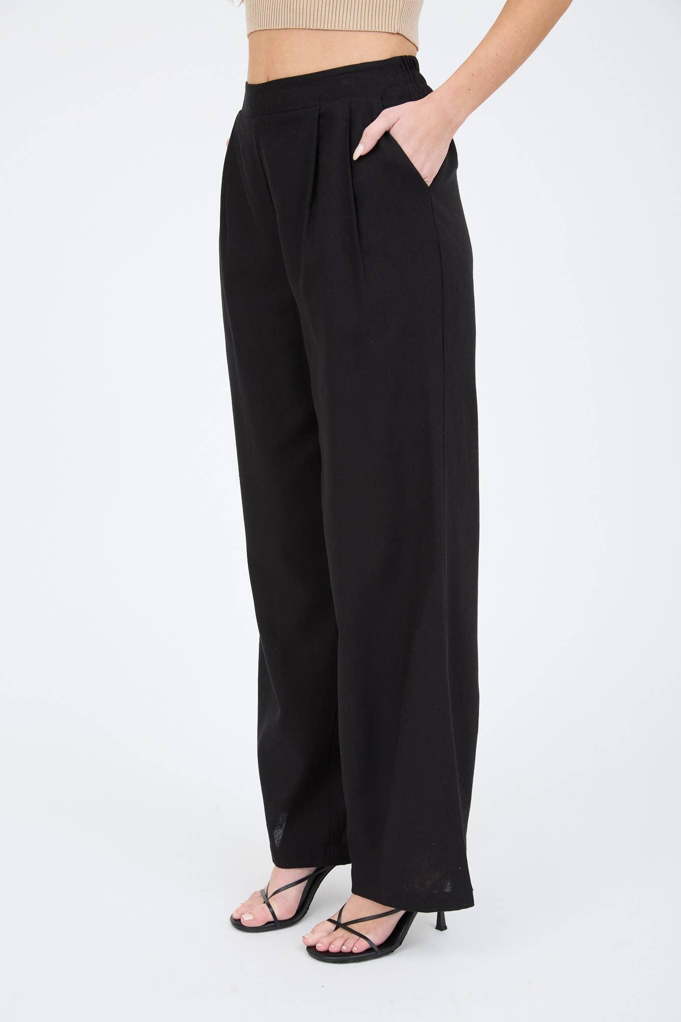 High Waisted Front Pleat Pants Product Image