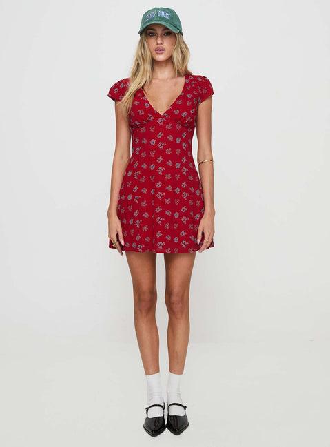 Cannelloni Mini Dress Red Product Image