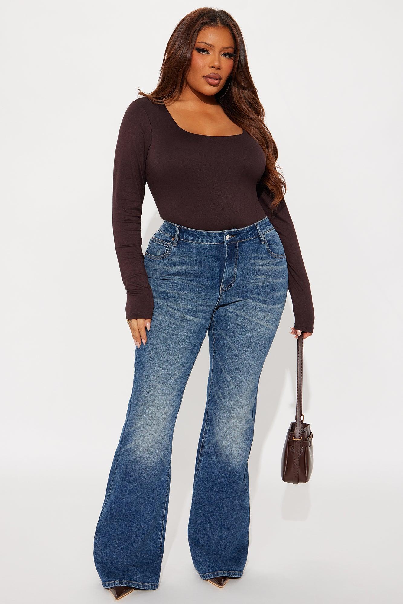 Forever Stretch Low Rise Flare Jeans - Dark Wash Female Product Image