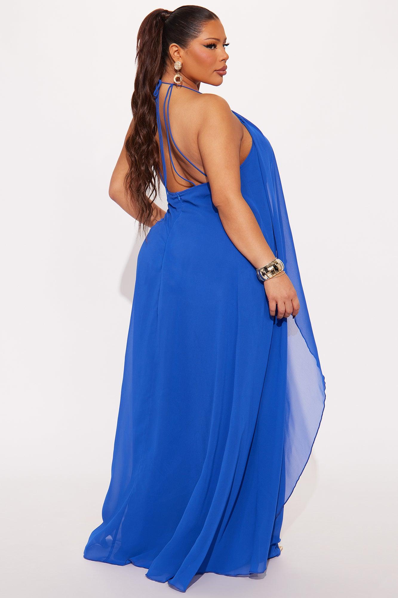 Bella Flowy Chiffon Jumpsuit - Blue Product Image