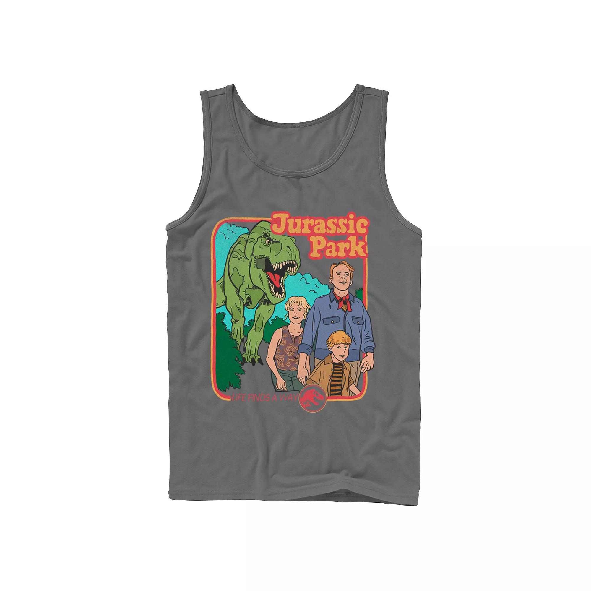 Men's Jurassic Park Vintage Characters Life Finds A Way Tank Top,  Product Image