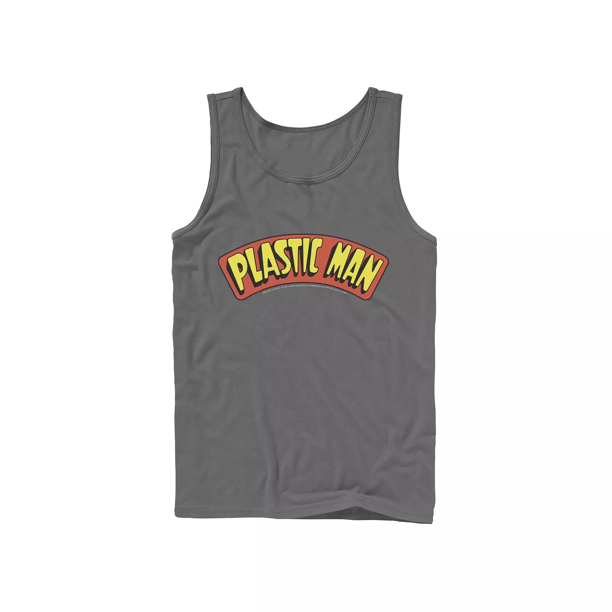 Men's DC Comics Plastic Man Text Logo Poster Tank Top,  Product Image