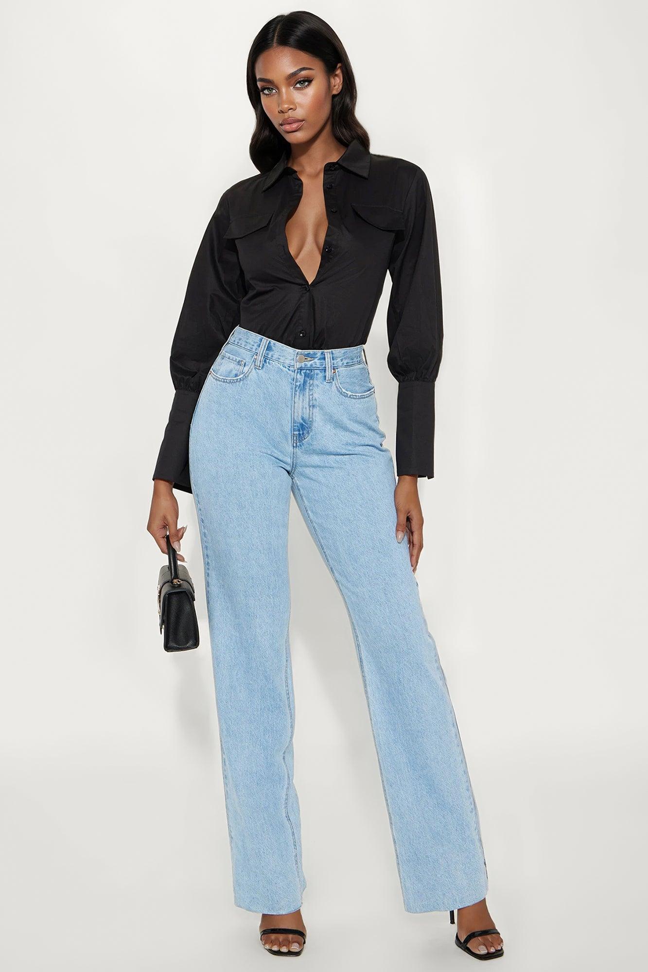 Be The Vibe Poplin Bodysuit - Black Female Product Image