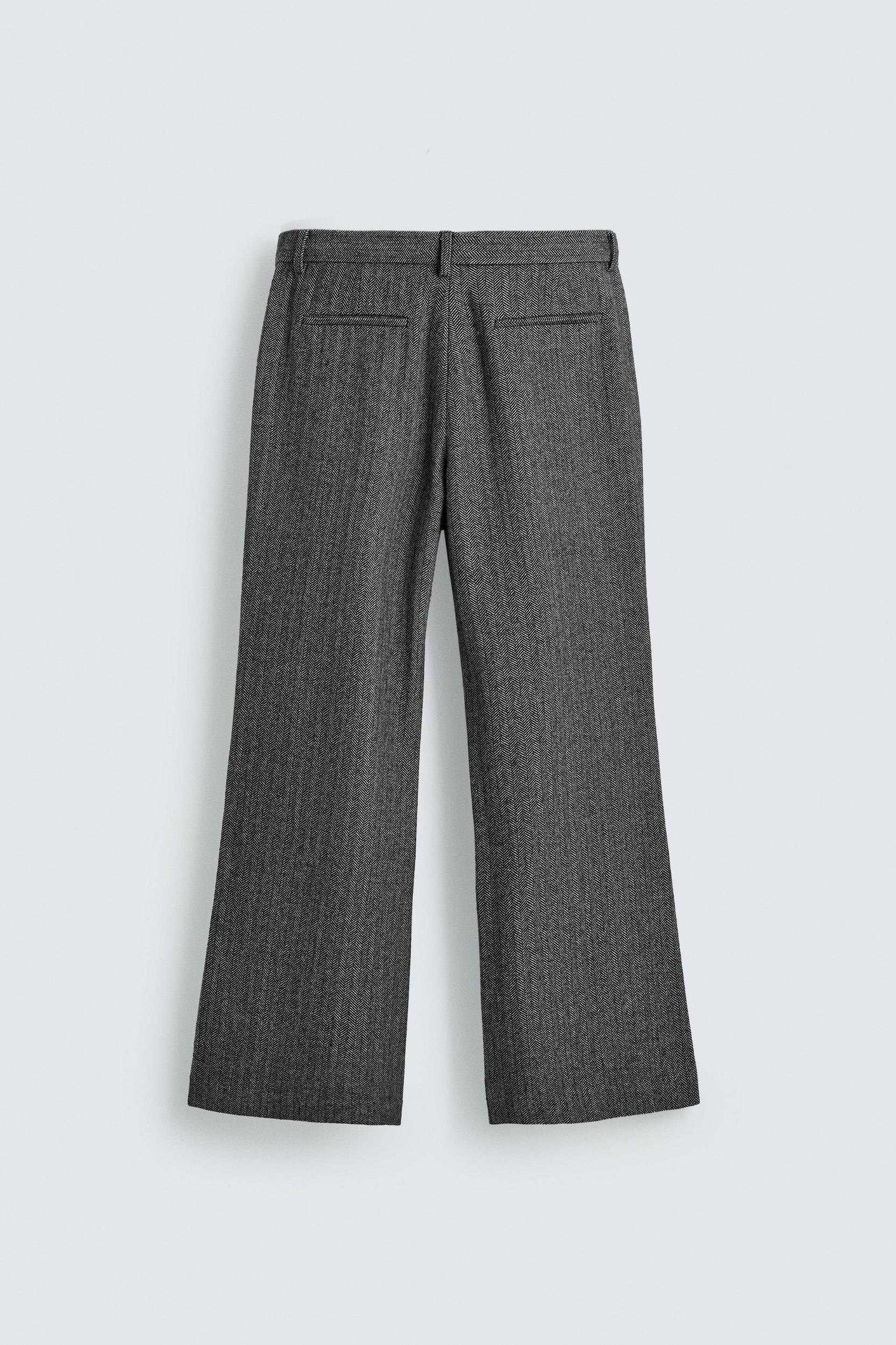 HERRINGBONE WOOL BLEND SUIT PANTS Product Image